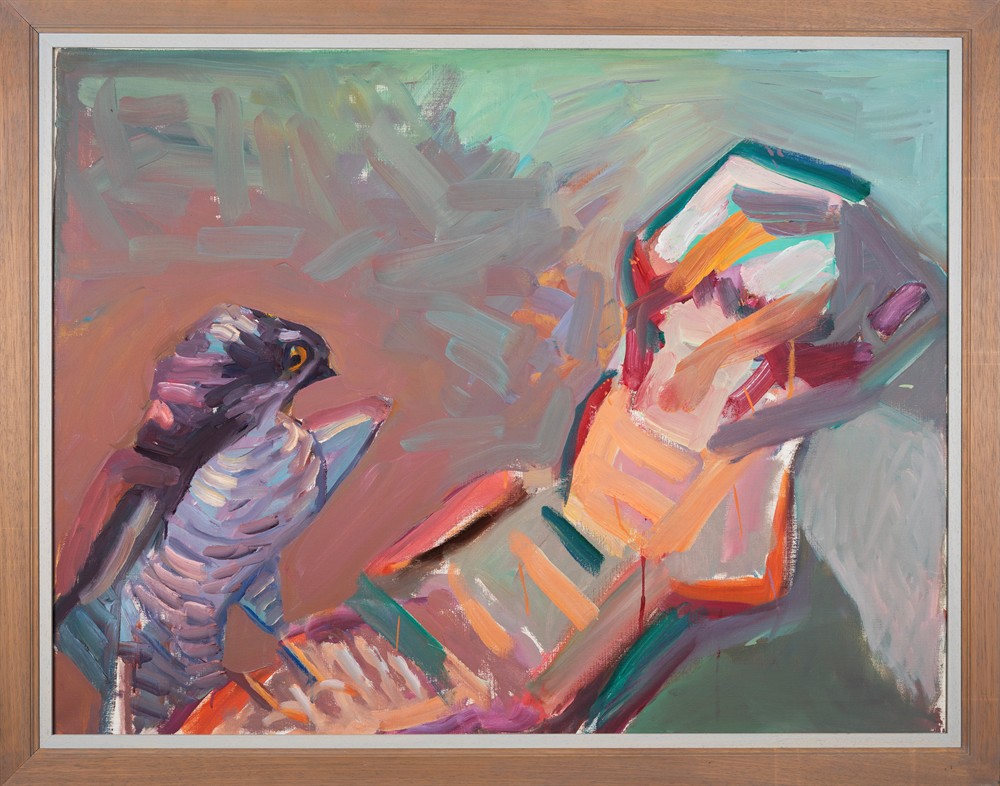 "Selbstportrait mit Sperber" thumbnail