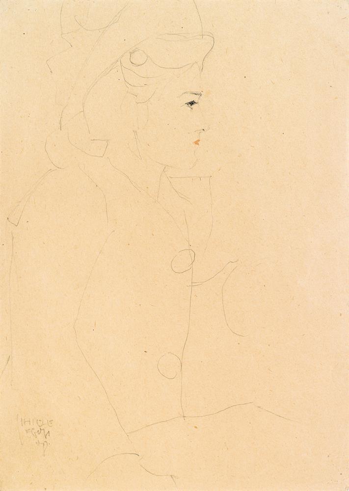 Young Girl in Profile, with Hat