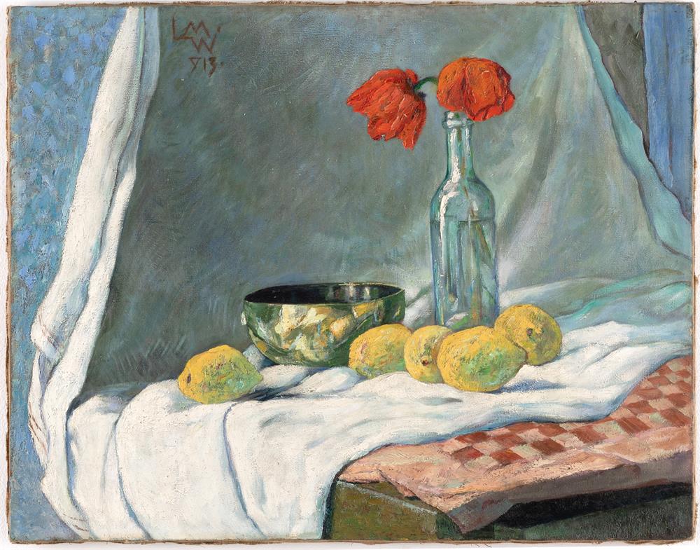 Stillleben mit Zitronen und Tulpen